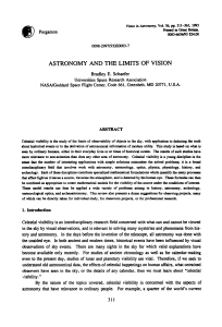 astronomy and the limits of vision