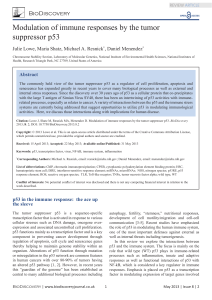 Modulation of immune responses by the tumor suppressor p53