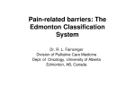 Pain-related barriers: The Edmonton Classification System
