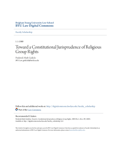 Toward a Constitutional Jurisprudence of Religious Group Rights