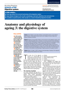 Anatomy and physiology of ageing 3: the digestive system