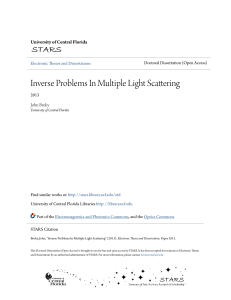 Inverse Problems In Multiple Light Scattering