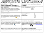Vocabulary Activities for Every Vocabulary List