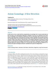 Axiom Cosmology: A New Direction