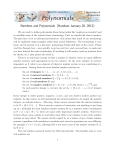 Numbers and Polynomials (Handout January 20, 2012)