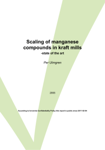 Scaling of manganese compounds in kraft mills
