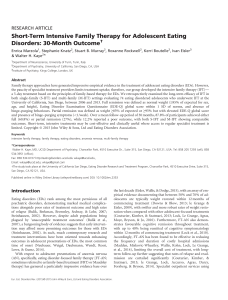 Short-Term Intensive Family Therapy for Adolescent Eating