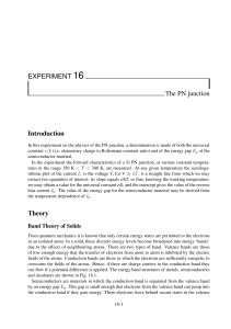 EXPERIMENT 16 The PN junction Introduction Theory