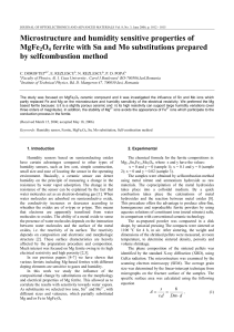 Microstructure and humidity sensitive properties of MgFe2O4 ferrite