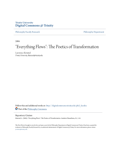 "Everything Flows": The Poetics of Transformation
