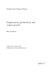 Employment, productivity and output growth