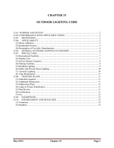 CHAPTER 33 OUTDOOR LIGHTING CODE