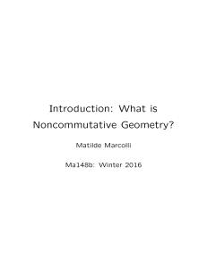 Introduction: What is Noncommutative Geometry?