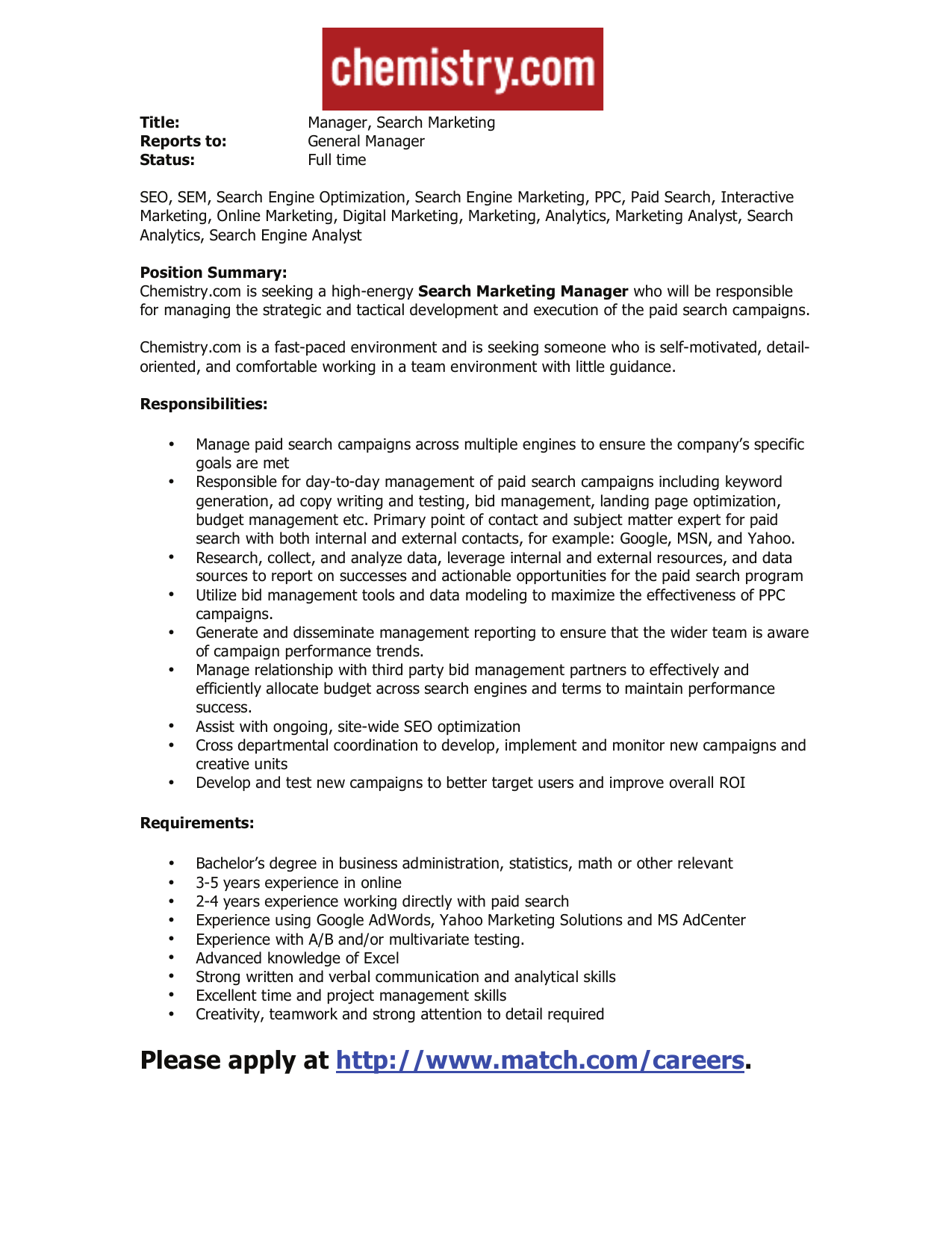 match.com careers match.com careers