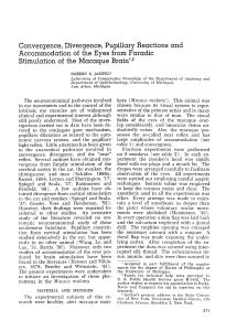 Convergence, Divergence, Pupillary Reactions and