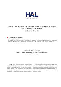 Control of voluntary intake of precision-chopped silages by