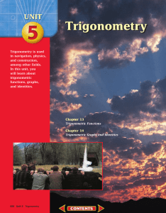 Chapter 13: Trigonometric Functions