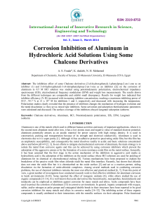 Corrosion Inhibition of Aluminum in Hydrochloric Acid