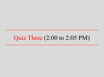 Quiz Three (2:00 to 2:05 PM) - University of South Alabama