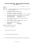 Unit Three Worksheet – Meteorology/Oceanography