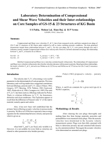 Laboratory Determination of Compressional and Shear Wave