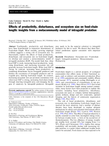 Effects of productivity, disturbance, and ecosystem size on food