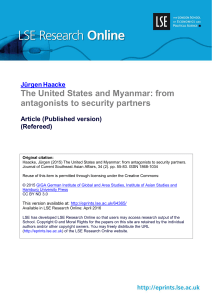 The United States and Myanmar: from antagonists to security partners