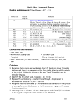 Unit 6: Work, Power and Energy Lab Activities and Handouts