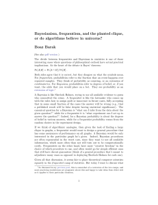 Bayesianism, frequentism, and the planted clique, or