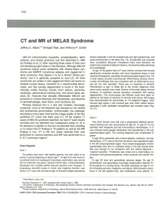 CT and MR of MELAS Syndrome