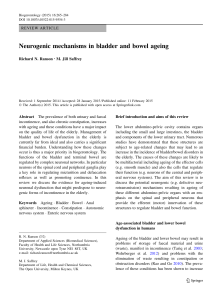 Neurogenic mechanisms in bladder and bowel ageing