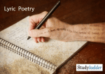 Lyric Poetry - Studyladder