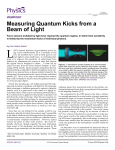 Measuring Quantum Kicks from a Beam of Light