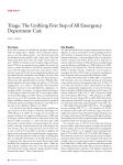 Triage: The Unifying First Step of All Emergency Department Care