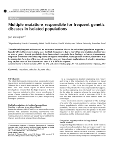Multiple mutations responsible for frequent genetic diseases in