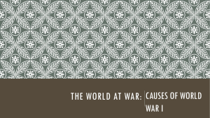 The world at War: Causes of World War I