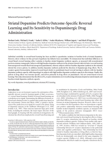 Striatal Dopamine Predicts Outcome