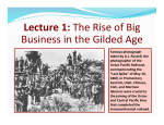 Lecture 1: The Rise of Big Business in the Gilded Age