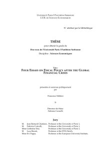 THÈSE Four Essays on Fiscal Policy after the Global Financial Crisis