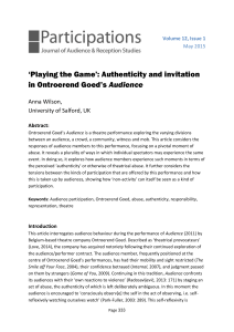 `Playing the Game`: Authenticity and invitation in
