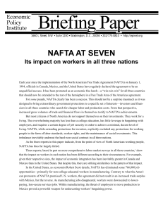 nafta at seven - Canadian Centre for Policy Alternatives