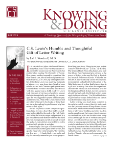 C.S. Lewis`s Humble and Thoughtful Gift of Letter Writing