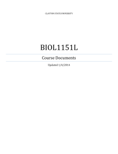 BIOL1151L - Clayton State University