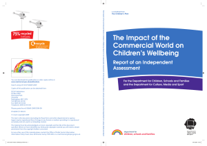 The Impact of the Commercial World on Children`s Wellbeing