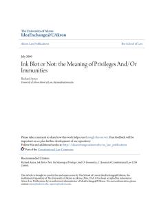 Ink Blot or Not: the Meaning of Privileges And/Or Immunities