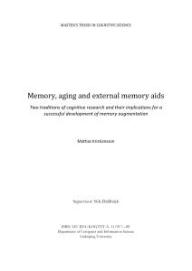 Memory, aging and external memory aids