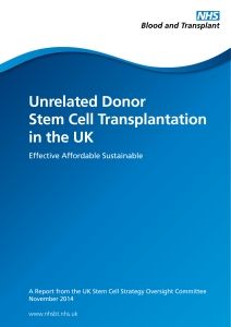 Unrelated Donor Stem Cell Transplantation in the UK