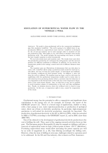 simulation of supercritical water flow in the venelle 2 well