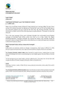 campaign press release - Fairtrade label South Africa