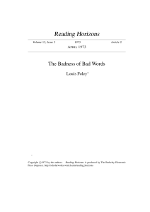 The Badness of Bad Words